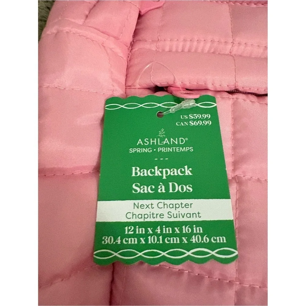 Ashland Pink Quilted Backpack -‎ Soft Quilted Design- NWT